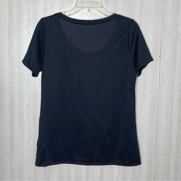 ❤️ NIKE Womens Dri Fit black top workout Shirt Size M - Picture 3 of 5